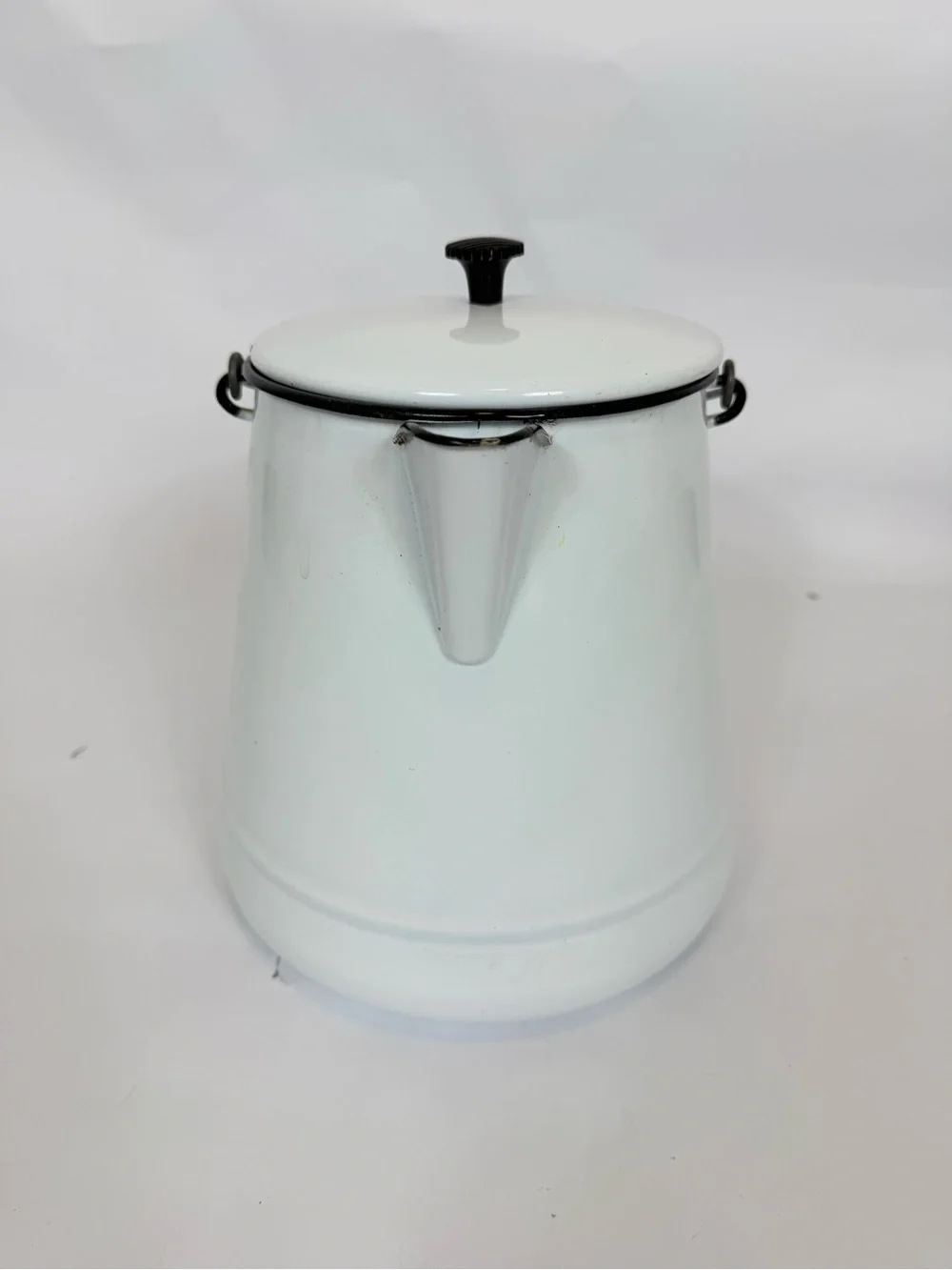 VTG White Enamel Cowboy Kettle/Coffee Pot Lid
